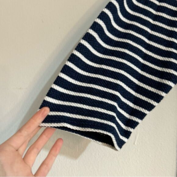 Talbots Piqué Knit Shift Mini Dress Navy White Valley Stripe Plus Sze 1x Preppy - Picture 5 of 7